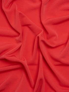 Stretch Polyester Tricot – Hot Coral – Designer Deadstock Stretch Polyester Tricot – Hot Coral – Designer Deadstock