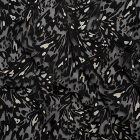 Satin-Faced Burnout Jacquard with Gold Glitter – Black and White Abstract – Designer Deadstock Satin-Faced Burnout Jacquard with Gold Glitter – Black and White Abstract – Designer Deadstock