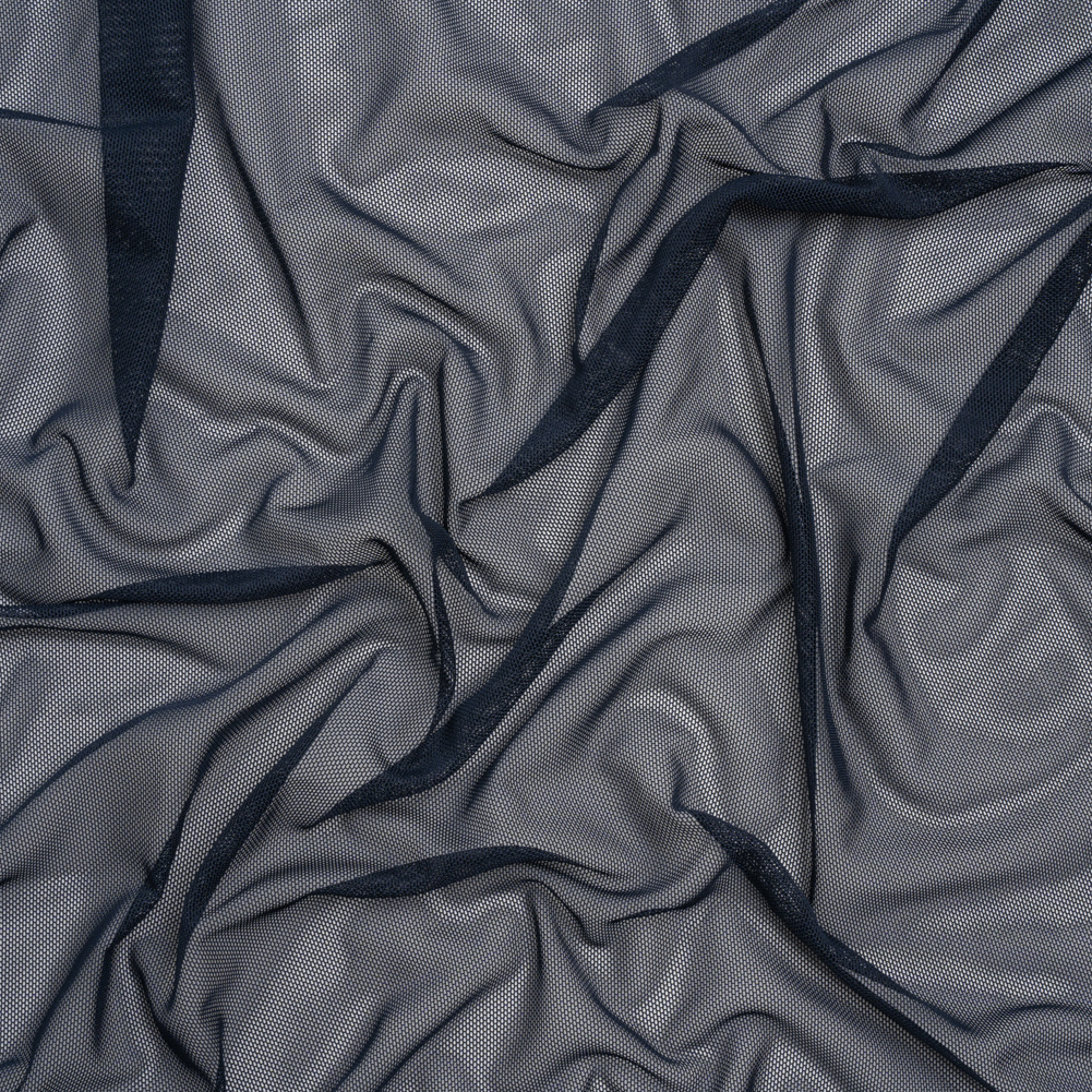 Polyester Stretch Mesh – Navy Blue – Designer Deadstock Polyester Stretch Mesh – Navy Blue – Designer Deadstock