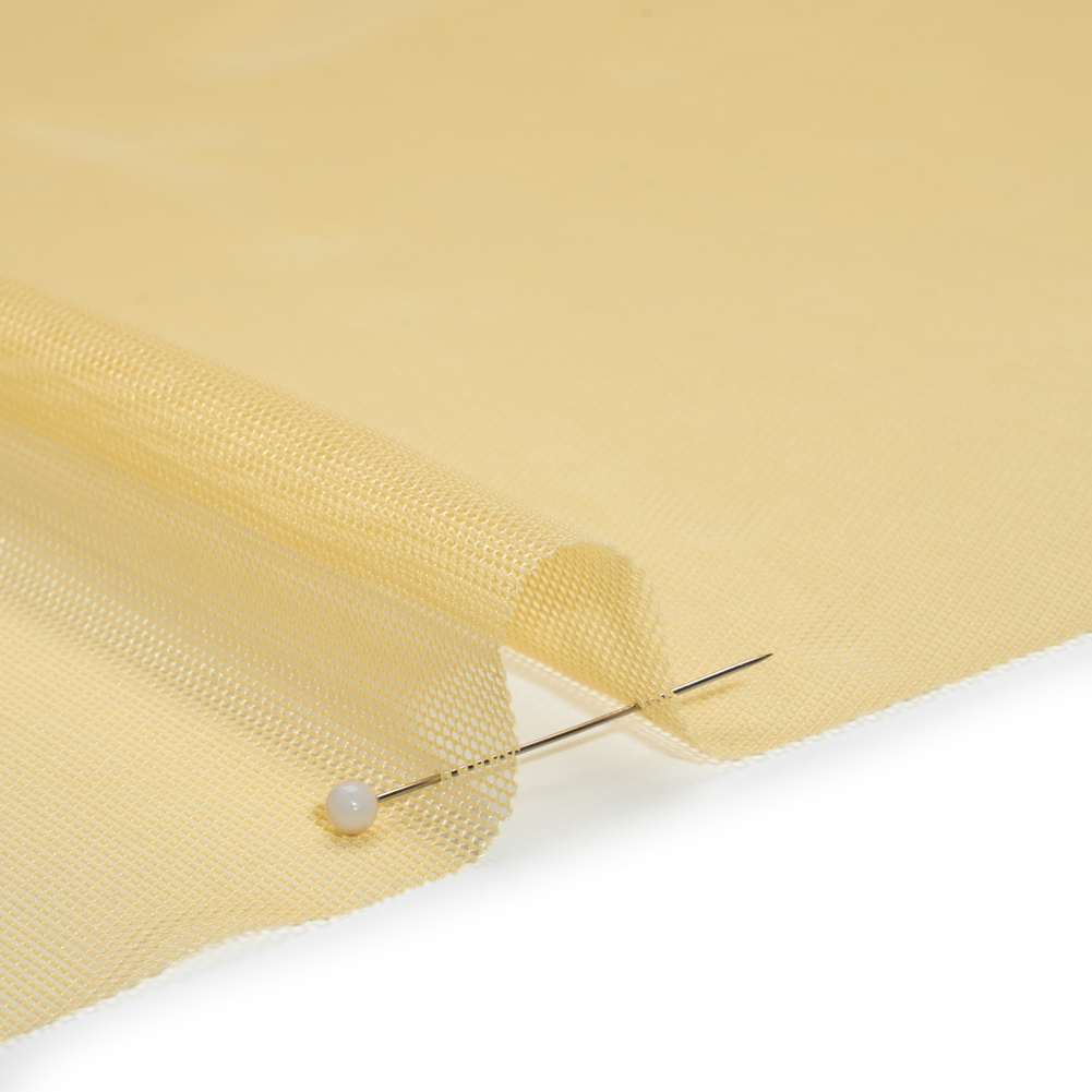 Polyester Stretch Mesh - Lemon Yellow - Designer Deadstock