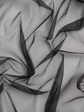 Crisp Polyester Tulle – Black – Designer Deadstock Crisp Polyester Tulle – Black – Designer Deadstock