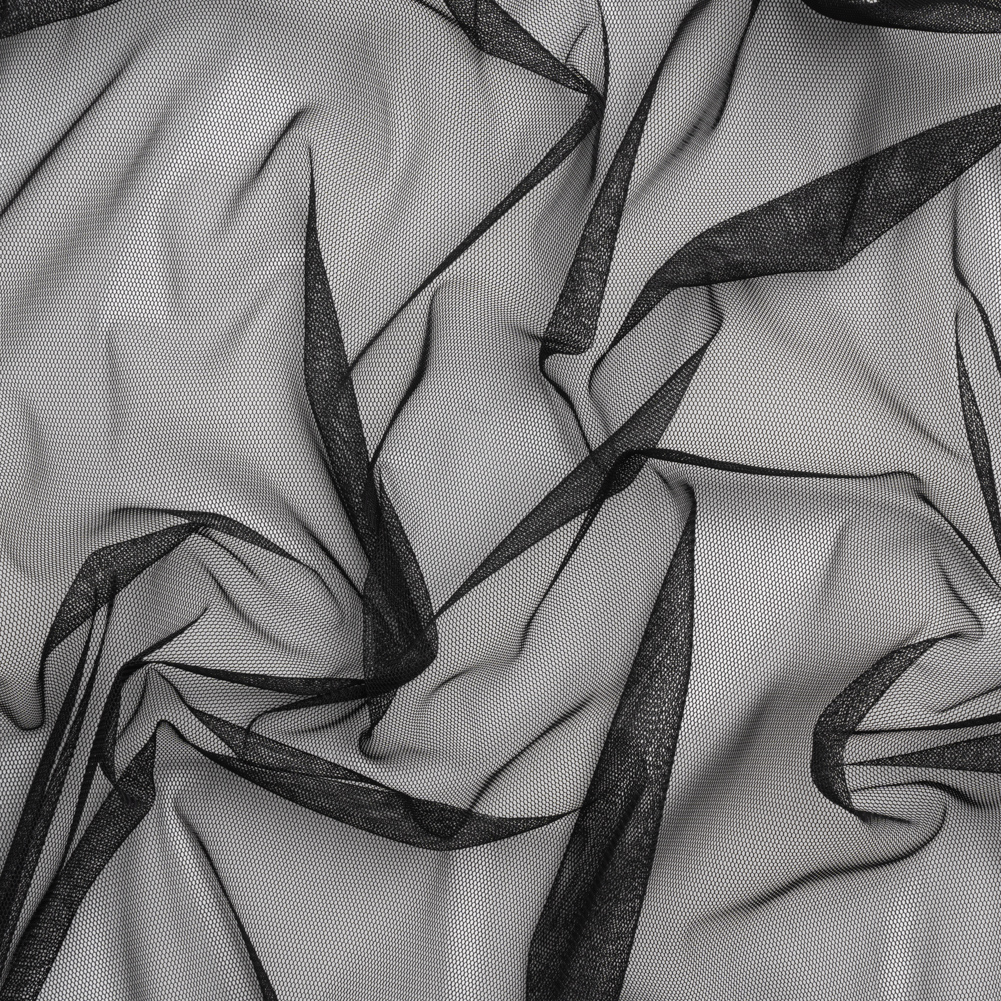 Crisp Polyester Tulle – Black – Designer Deadstock Crisp Polyester Tulle – Black – Designer Deadstock