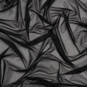 Polyester Stretch Mesh – Black – Designer Deadstock Polyester Stretch Mesh – Black – Designer Deadstock