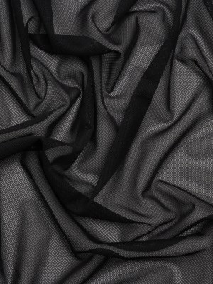 Polyester Stretch Mesh – Black – Designer Deadstock Polyester Stretch Mesh – Black – Designer Deadstock
