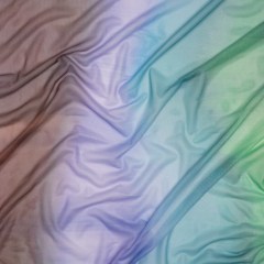 Stretch Polyester Mesh – Aqua Blue, Brown and Green Gradient Stripes – Designer Deadstock Stretch Polyester Mesh – Aqua Blue, Brown and Green Gradient Stripes – Designer Deadstock