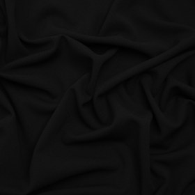 Polyester Crepe Faced Interlock Knit – Black – Designer Deadstock Polyester Crepe Faced Interlock Knit – Black – Designer Deadstock