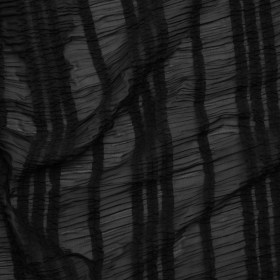 Ruched and Ruffled Sheer Polyester Woven – Black – Designer Deadstock Ruched and Ruffled Sheer Polyester Woven – Black – Designer Deadstock