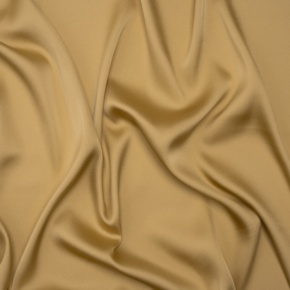 Stretch Polyester Charmeuse – Antique Gold – Designer Deadstock Stretch Polyester Charmeuse – Antique Gold – Designer Deadstock