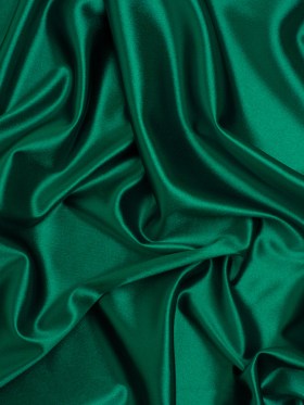 Satin-Faced Stretch Polyester Tricot – Emerald Green – Designer Deadstock Satin-Faced Stretch Polyester Tricot – Emerald Green – Designer Deadstock