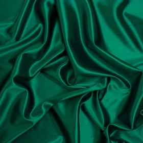 Satin-Faced Stretch Polyester Tricot – Emerald Green – Designer Deadstock Satin-Faced Stretch Polyester Tricot – Emerald Green – Designer Deadstock