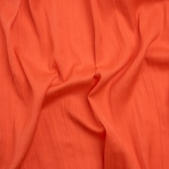 Crinkle Pleated Polyester Satin – Coral Orange – Designer Deadstock Crinkle Pleated Polyester Satin – Coral Orange – Designer Deadstock