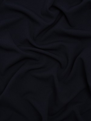 Stretch Polyester Crepe Double Knit – Midnight Navy – Designer Deadstock Stretch Polyester Crepe Double Knit – Midnight Navy – Designer Deadstock