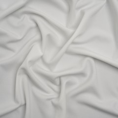 Stretch Polyester Crepe Double Knit – White – Designer Deadstock Stretch Polyester Crepe Double Knit – White – Designer Deadstock