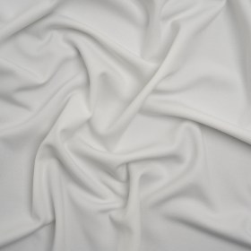 Stretch Polyester Crepe Double Knit – White – Designer Deadstock Stretch Polyester Crepe Double Knit – White – Designer Deadstock
