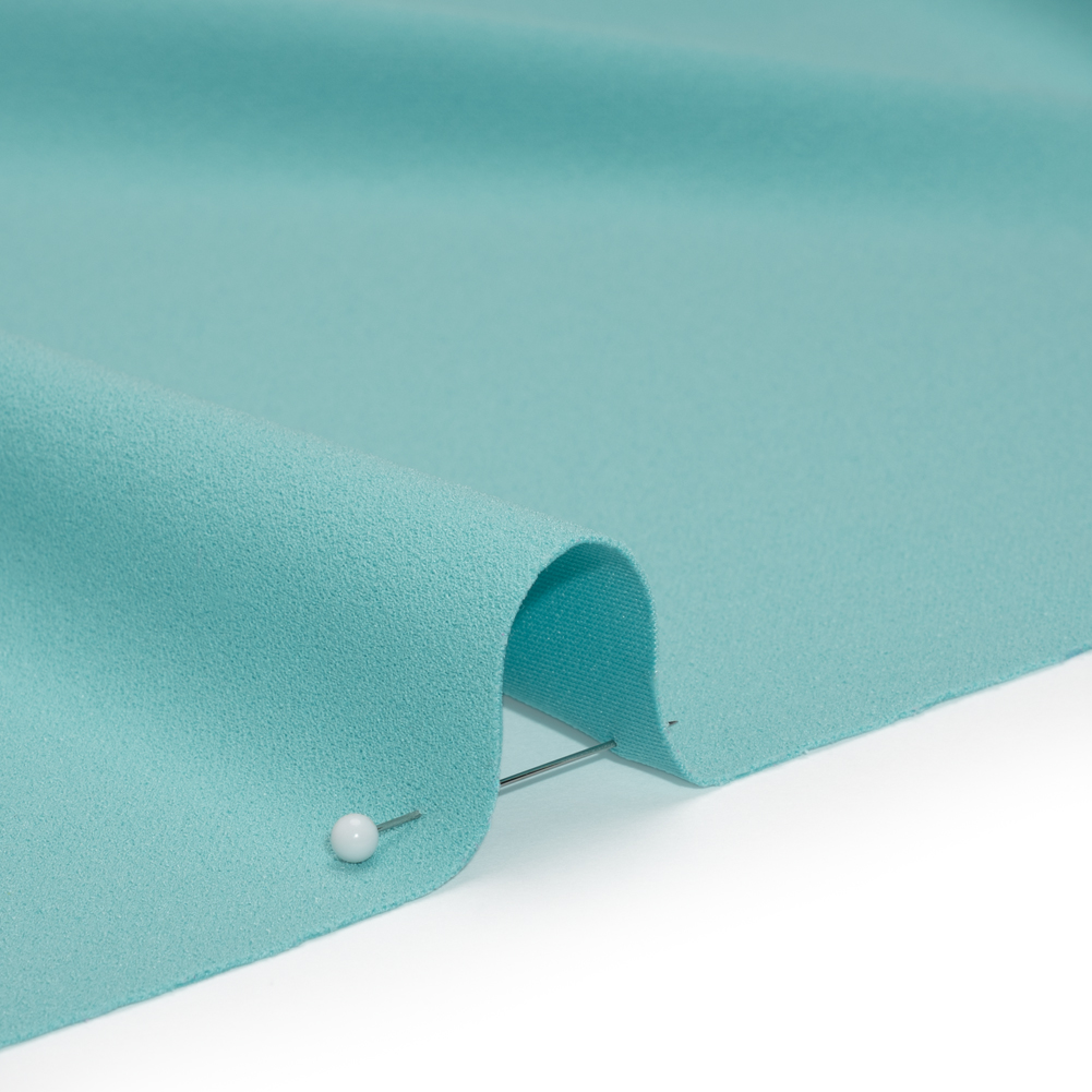 Stretch Polyester Crepe Double Knit - Sky Blue - Designer Deadstock