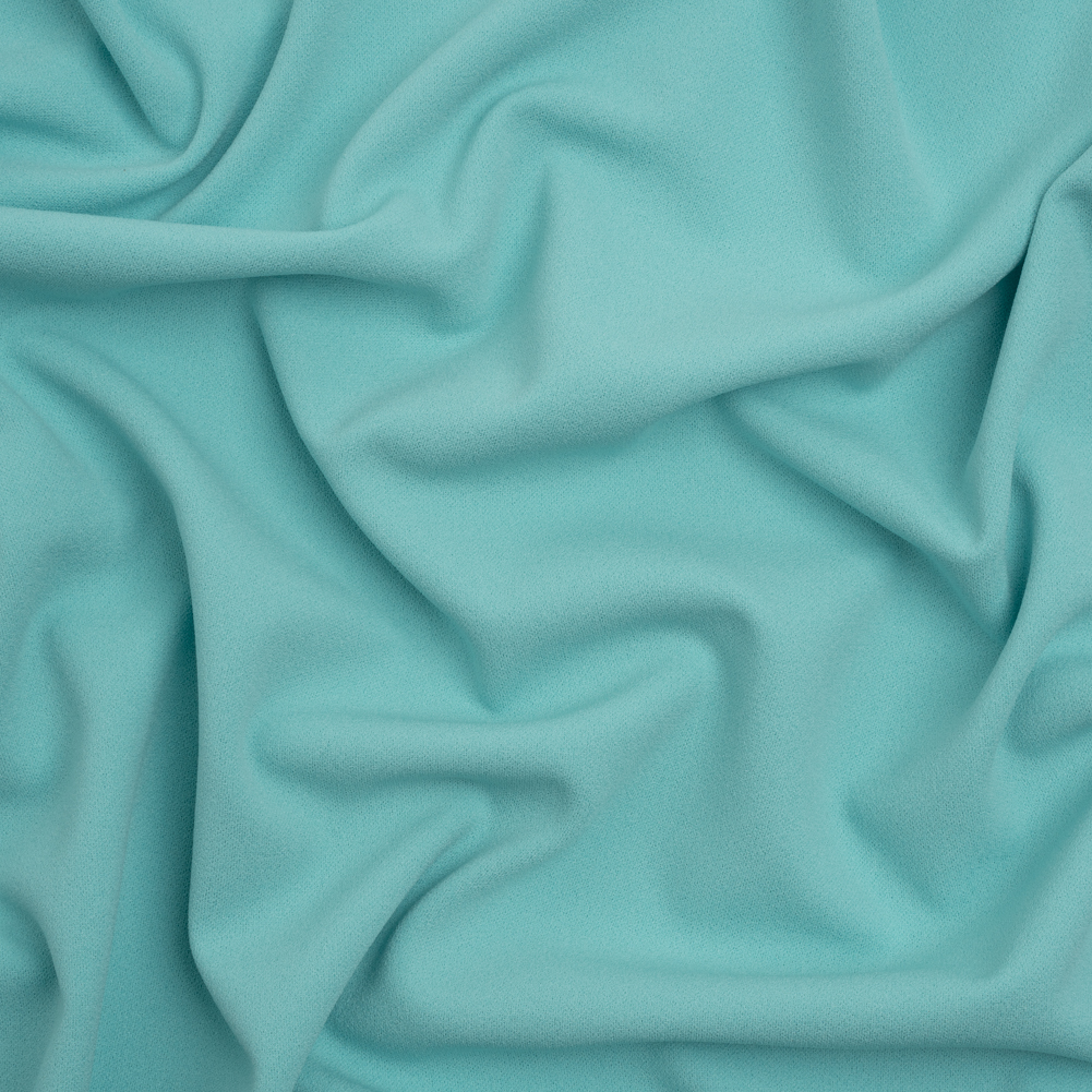 Stretch Polyester Crepe Double Knit – Sky Blue – Designer Deadstock Stretch Polyester Crepe Double Knit – Sky Blue – Designer Deadstock