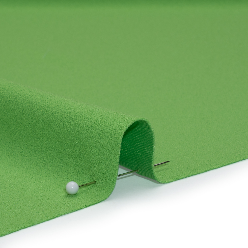 Stretch Polyester Crepe Double Knit - Lime Green - Designer Deadstock