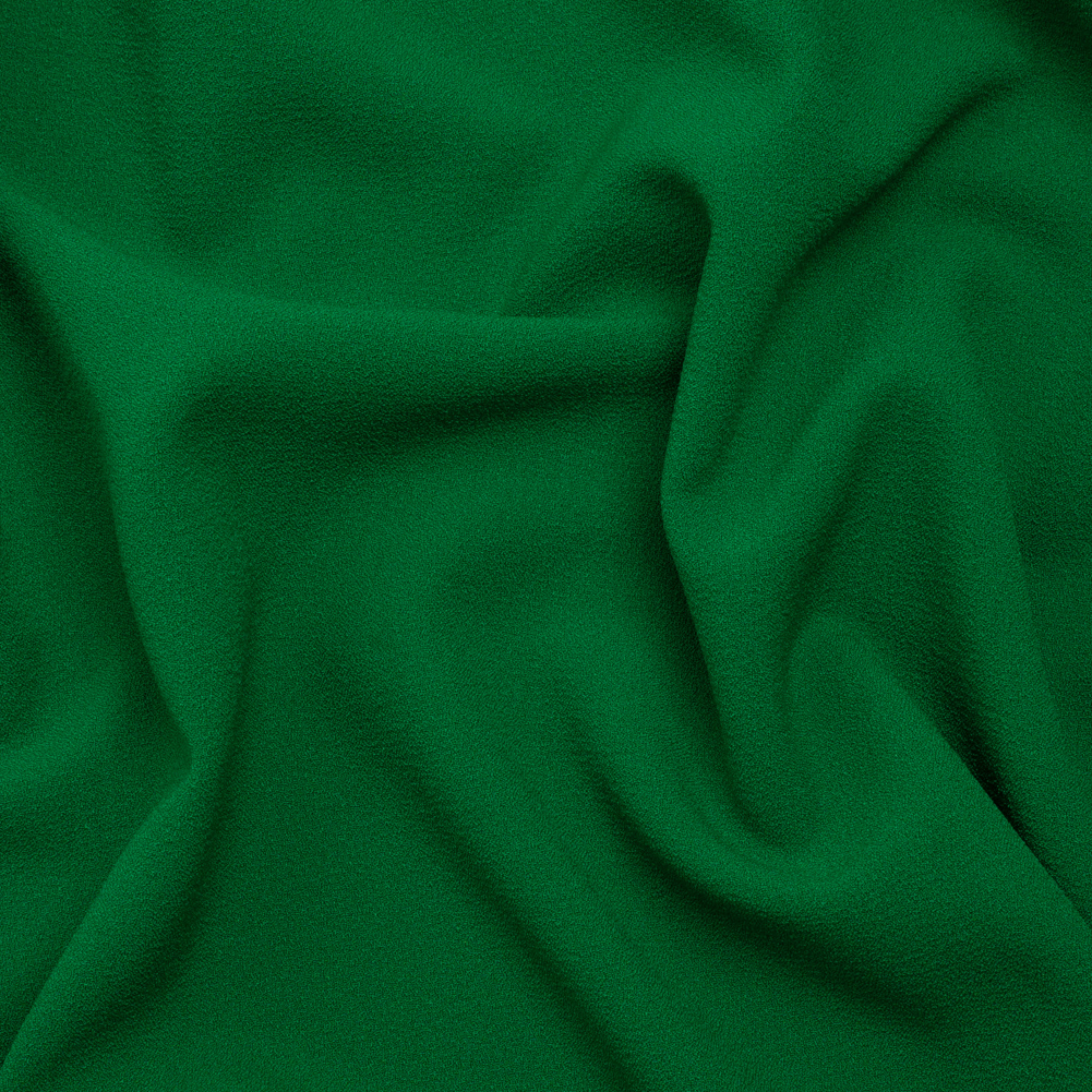 Stretch Polyester Crepe – Emerald Green – Designer Deadstock Stretch Polyester Crepe – Emerald Green – Designer Deadstock