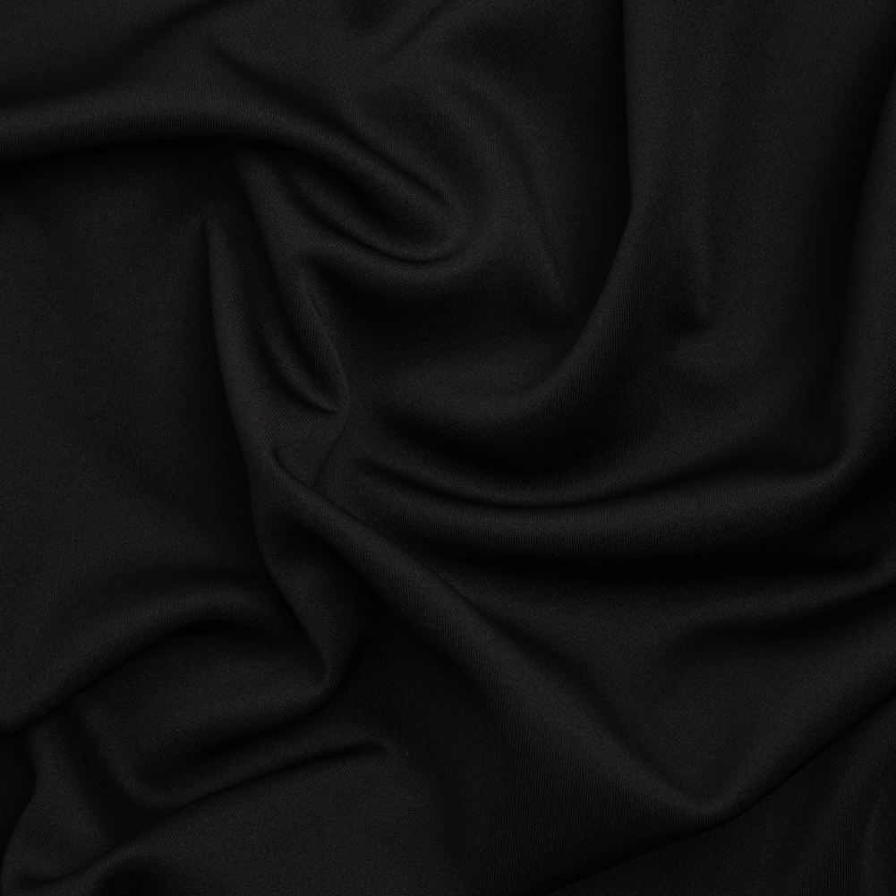 Stretch Polyester Scuba Knit – Black – Designer Deadstock Stretch Polyester Scuba Knit – Black – Designer Deadstock