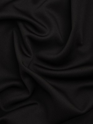 Stretch Polyester Scuba Knit – Black – Designer Deadstock Stretch Polyester Scuba Knit – Black – Designer Deadstock