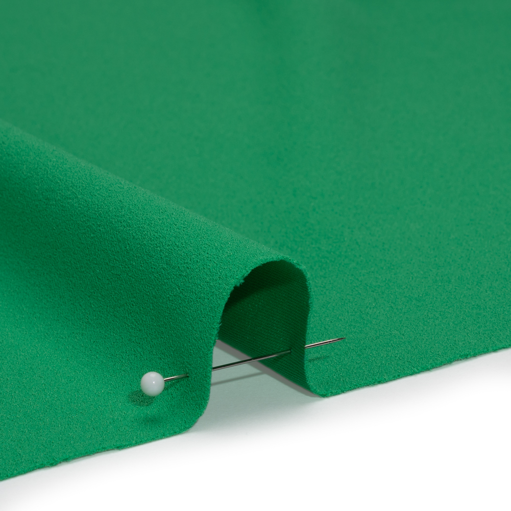 Stretch Polyester Crepe Double Knit - Dark Mint Green - Designer Deadstock