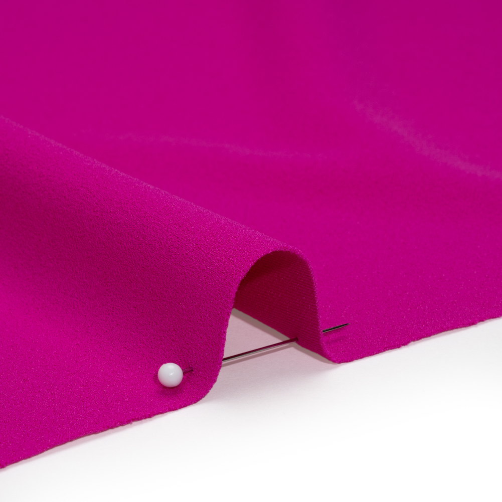 Stretch Polyester Crepe Double Knit - Magenta Pink - Designer Deadstock