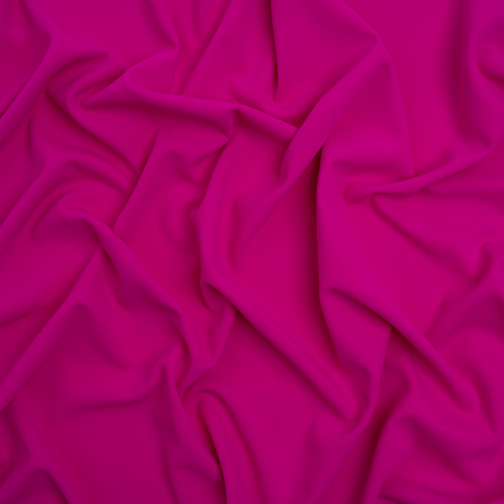 Stretch Polyester Crepe Double Knit – Magenta Pink – Designer Deadstock Stretch Polyester Crepe Double Knit – Magenta Pink – Designer Deadstock