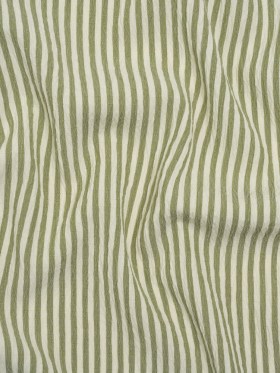 Ruched Polyester and Rayon Woven – Olive Green and Ivory Candy Stripes – Designer Deadstock Ruched Polyester and Rayon Woven – Olive Green and Ivory Candy Stripes – Designer Deadstock