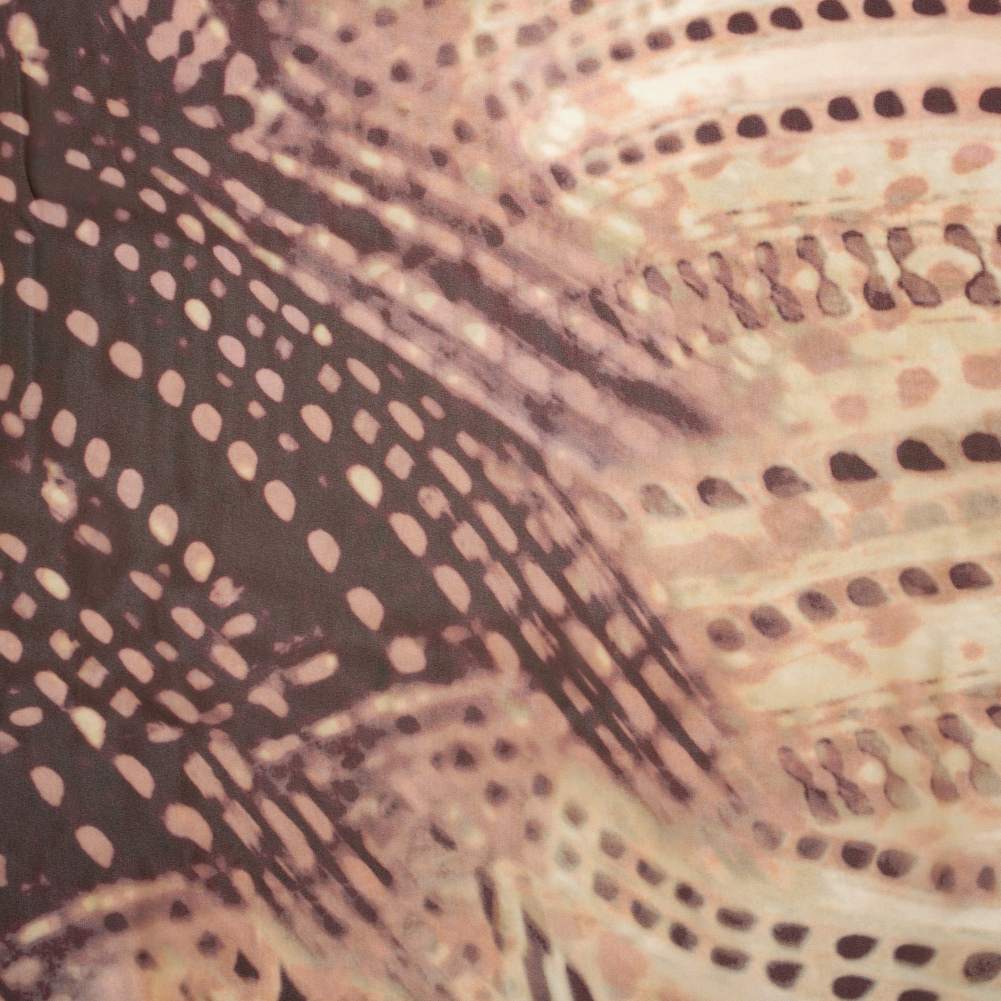 Rayon Chiffon Panel – Garnet Red and Beige Spotted Abstract – Made in Italy Rayon Chiffon Panel – Garnet Red and Beige Spotted Abstract – Made in Italy