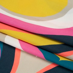 Rayon Shirting Panel – Yellow, Pink, and Marine Blue Simple Paisleys – Made in Italy Rayon Shirting Panel – Yellow, Pink, and Marine Blue Simple Paisleys – Made in Italy