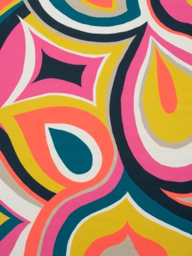 Rayon Shirting Panel – Yellow, Pink, and Marine Blue Simple Paisleys – Made in Italy Rayon Shirting Panel – Yellow, Pink, and Marine Blue Simple Paisleys – Made in Italy