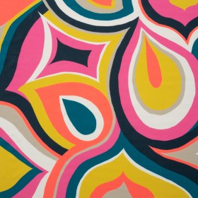 Rayon Shirting Panel – Yellow, Pink, and Marine Blue Simple Paisleys – Made in Italy Rayon Shirting Panel – Yellow, Pink, and Marine Blue Simple Paisleys – Made in Italy