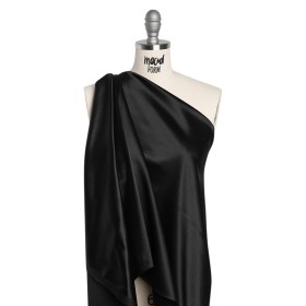 Stretch Polyester and Cotton Sateen – Black Stretch Polyester and Cotton Sateen – Black