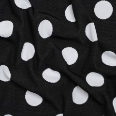 Stretch Knit Jacquard by Mara Hoffman – Black and White Polka Dots – Designer Deadstock Stretch Knit Jacquard by Mara Hoffman – Black and White Polka Dots – Designer Deadstock