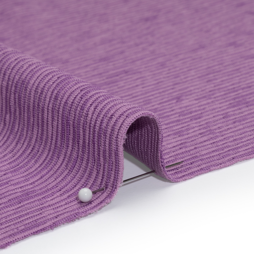 Stretch Knit Jacquard by Mara Hoffman - Lavender and Lilac Ribbed Candy Stripes - Designer Deadstock