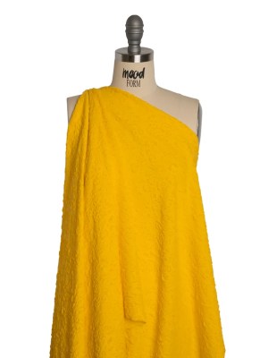 Textured Stretch Knit Jacquard by Mara Hoffman – Yellow Floral – Designer Deadstock Textured Stretch Knit Jacquard by Mara Hoffman – Yellow Floral – Designer Deadstock