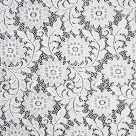 Re-Embroidered Stretch Lace – Bright White Sunflowers – McKee Collection Re-Embroidered Stretch Lace – Bright White Sunflowers – McKee Collection