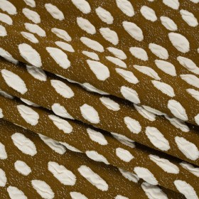 Stretch Knit Jacquard by Mara Hoffman – Brown and White Organic Polka Dots – Designer Deadstock Stretch Knit Jacquard by Mara Hoffman – Brown and White Organic Polka Dots – Designer Deadstock