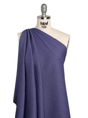 Textured Stretch Polyester Jacquard Knit by Mara Hoffman – Blue Violet Wavy Lines – Designer Deadstock Textured Stretch Polyester Jacquard Knit by Mara Hoffman – Blue Violet Wavy Lines – Designer Deadstock