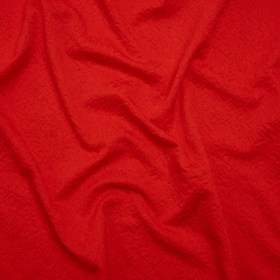 Stretch Polyester Jacquard Knit by Mara Hoffman – Red Orange Squiggles – Designer Deadstock Stretch Polyester Jacquard Knit by Mara Hoffman – Red Orange Squiggles – Designer Deadstock