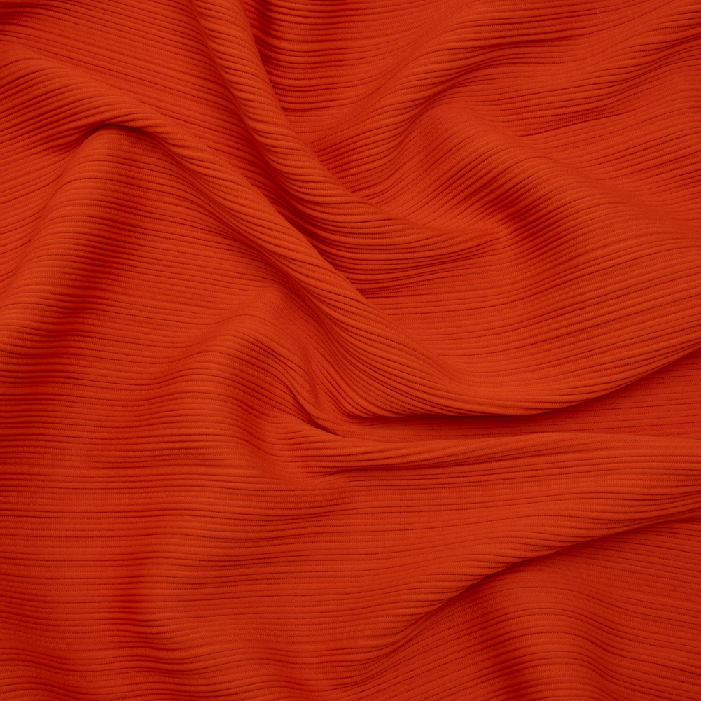 Ribbed Stretch Polyester Double Knit by Mara Hoffman – Blaze Orange – Designer Deadstock Ribbed Stretch Polyester Double Knit by Mara Hoffman – Blaze Orange – Designer Deadstock