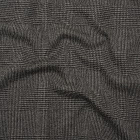 Polyester Interlock Knit – Gray and Black Glen Plaid – Deadstock Polyester Interlock Knit – Gray and Black Glen Plaid – Deadstock