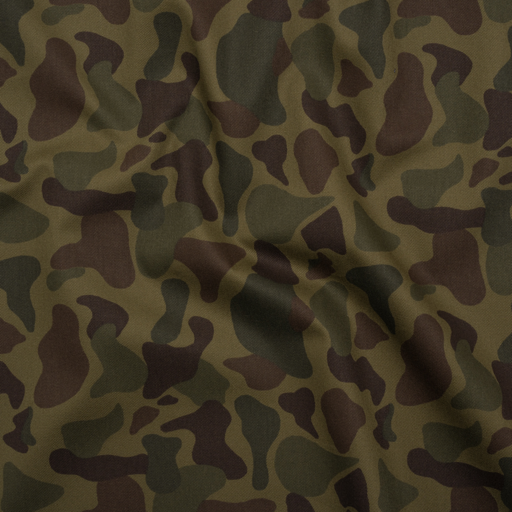 Cotton Twill 6.5oz – Rifle Green and Brown Camouflage – Deadstock Cotton Twill 6.5oz – Rifle Green and Brown Camouflage – Deadstock