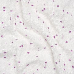 Polyester Pom Pom Tweed with Baby Sequins – White and Lavender Purple – Deadstock Polyester Pom Pom Tweed with Baby Sequins – White and Lavender Purple – Deadstock