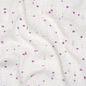 Polyester Pom Pom Tweed with Baby Sequins – White and Lavender Purple – Deadstock Polyester Pom Pom Tweed with Baby Sequins – White and Lavender Purple – Deadstock