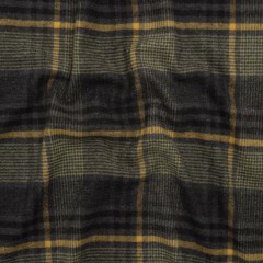 Cotton Twill Flannel – Charcoal, Light Olive and Mustard Yellow Plaid – Deadstock Cotton Twill Flannel – Charcoal, Light Olive and Mustard Yellow Plaid – Deadstock