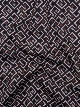 Cotton Twill Shirting – Burgundy and Navy Geometrics – Deadstock Cotton Twill Shirting – Burgundy and Navy Geometrics – Deadstock