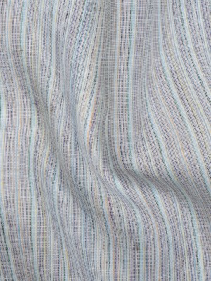 Medium Weight Linen Woven – Pastel Blue and Multicolor Stripes Medium Weight Linen Woven – Pastel Blue and Multicolor Stripes