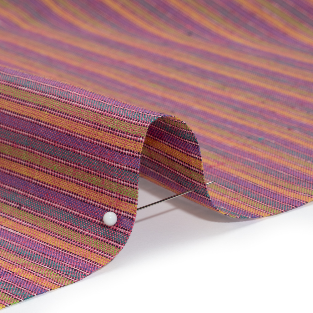 Medium Weight Linen Woven – Pink, Purple and Lime Green Stripes Medium Weight Linen Woven – Pink, Purple and Lime Green Stripes