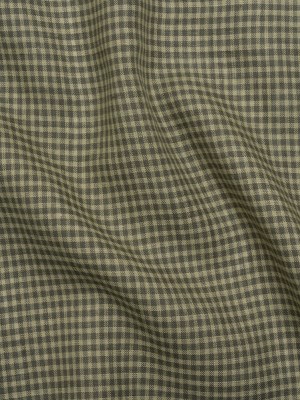 Medium Weight Linen Woven – Forest and Pale Green Gingham Checks Medium Weight Linen Woven – Forest and Pale Green Gingham Checks